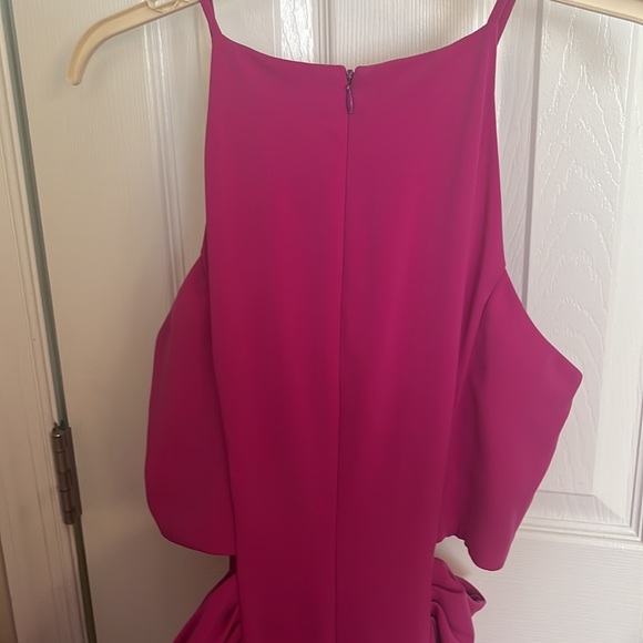Badgley Mischka magenta cutout formal gown - Picture 3 of 4
